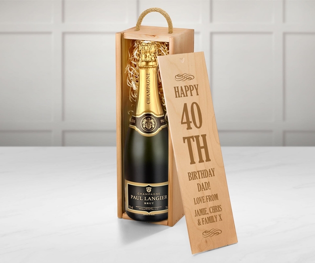 Birthday Paul Langier Champagne Gift Box With Engraved Personalised Lid